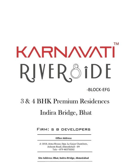KARNAVATI RIVERSIDE BLOCK EFG KARNAVATI RIVERSIDE BLOCK EFG
